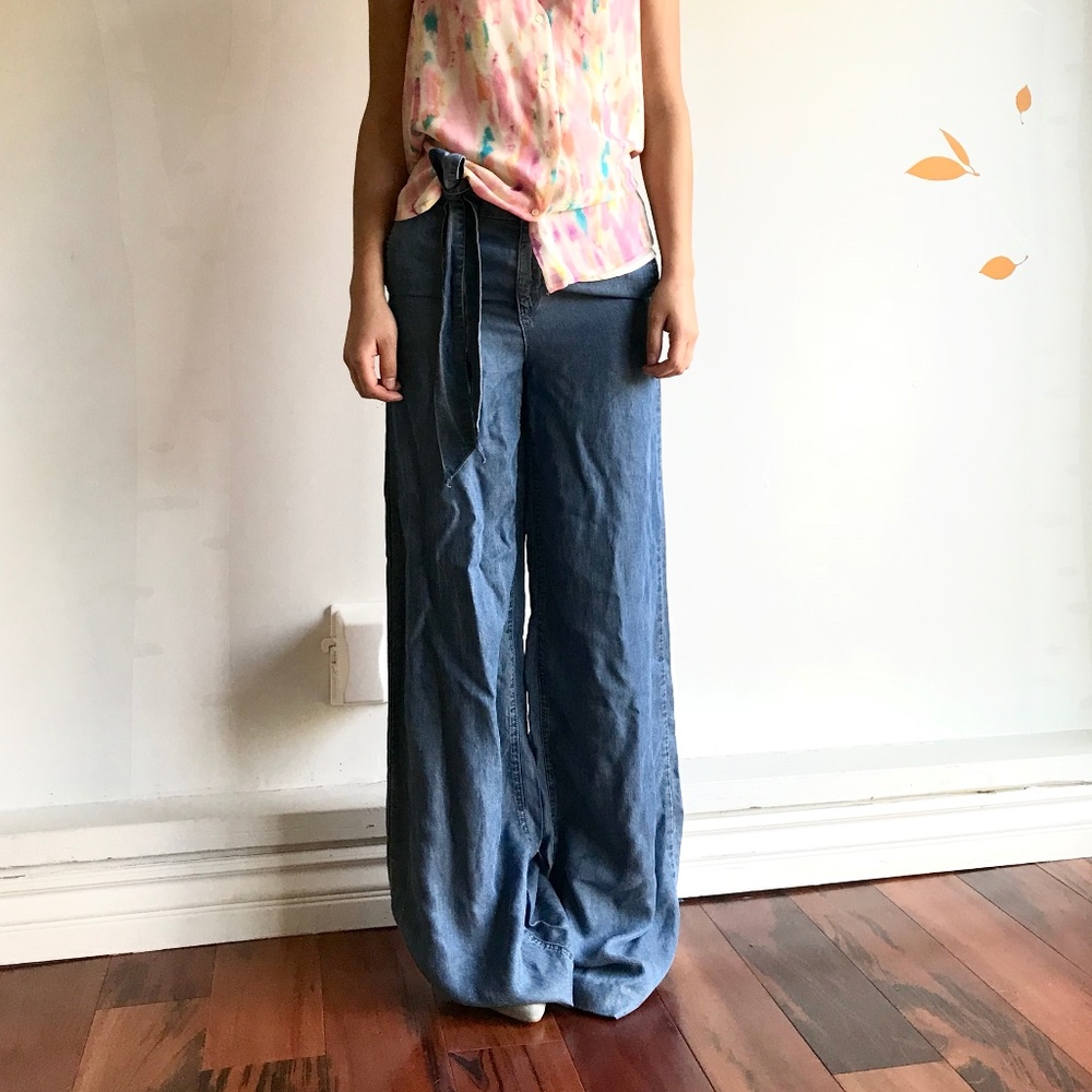 **SOLD** Wide leg chambray denim pants